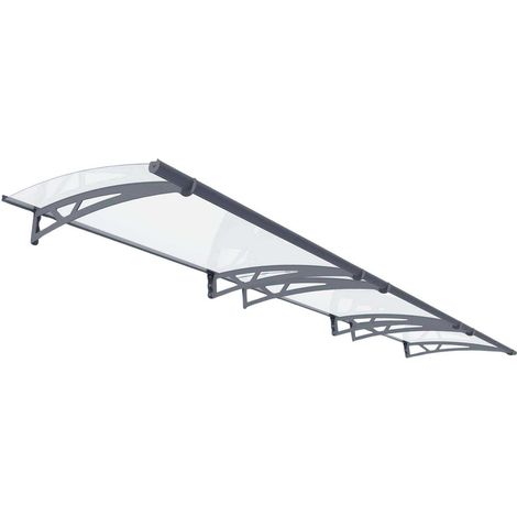 Canopia By Palram – Marquise de porte Altair gris 91,5 x 150,5 cm – Structure en acier galvanisé laqué – Toit en acrylique 4mm résistant UV