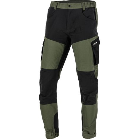 Pantaloni con elementi elasticizzati, verde e nero, "S", CE, lahti (1/5)