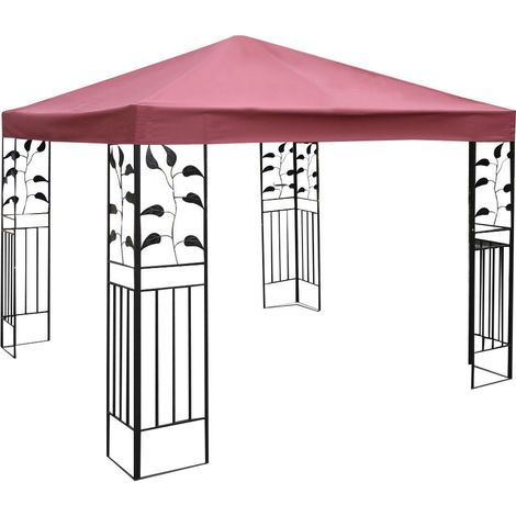 Telo Tetto ricambio per gazebo da sole 3x3m, Tessuto copertura superiore per gazebo Rosso Bordeaux (1/3)