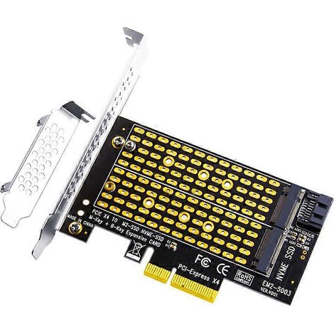 PCIe 4.0 zu M.2/M.2 Adapter für SATA M.2 SSD. (1/5)
