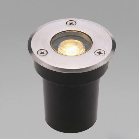 Lampe LED enterrée 1W AC/DC 12V 100LM haute puissance en verre trempé pour extérieur, jardin, allée, escalier, cour, éclairage d'ambiance IP67, blanc chaud (1/5)