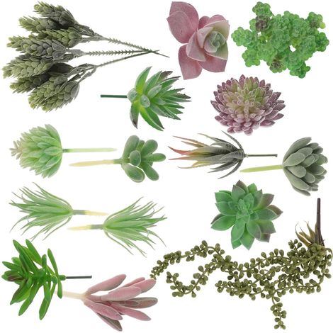 Plantes Succulentes Artificielles Décoratives 14 Pcs, Décoration Végétale Réaliste sans Pot, Ornement Naturel pour Maison, Appartement et Bureau, Plantes Vertes Intérieures (1/5)