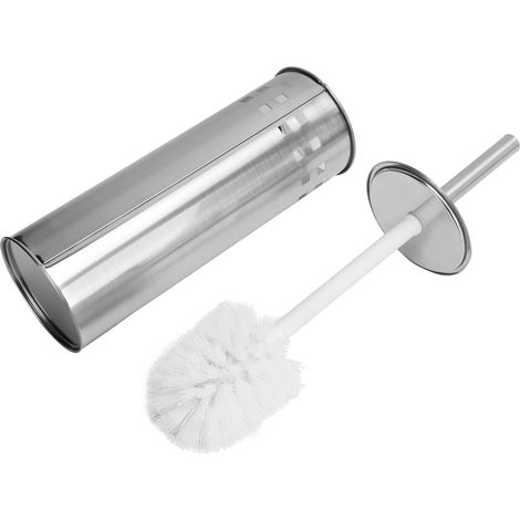 Edelstahl-Set: WC-Bürste + belüfteter Halter, zur Reinigung der Toilette im Badezimmer (1/5)