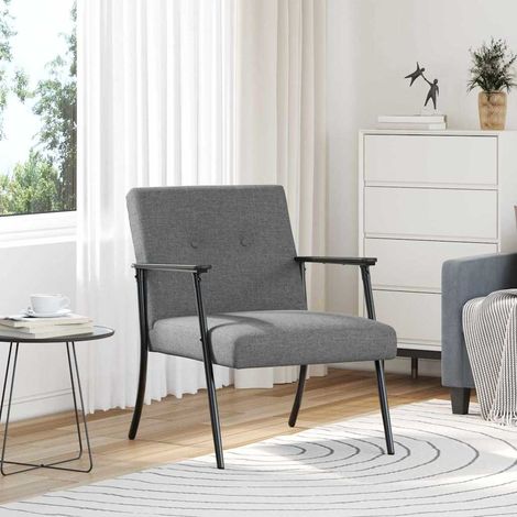 vidaXL Armchair Dark Grey Fabric