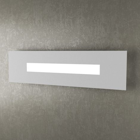 Applique Moderna Rettangolare Wally Metallo Grigio 1 Luce 2G11 56Cm (1/5)