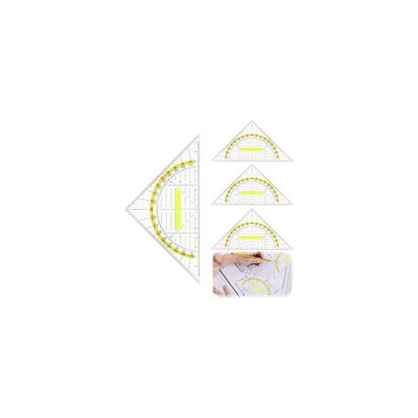4 Pièces Equerre de Géométrie Hypoténuse 15,7 cm en Plexiglassans Facette Très Flexible Difficile à Casser (1/5)
