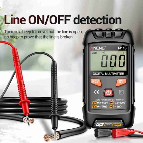 Professionelles Digitalmultimeter, Digitalvoltmeter, TRMS 1999 Counts, Spannung/Strom/Widerstand/Temperatur/Durchgang/Kapazität/Frequenz/Diode/Transistor (1/5)
