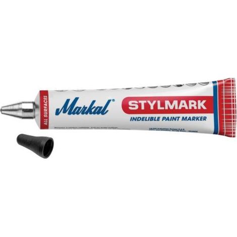 Markal 96655 Stylmark Marqueur, Pointe bille 3 mm en acier, Noir