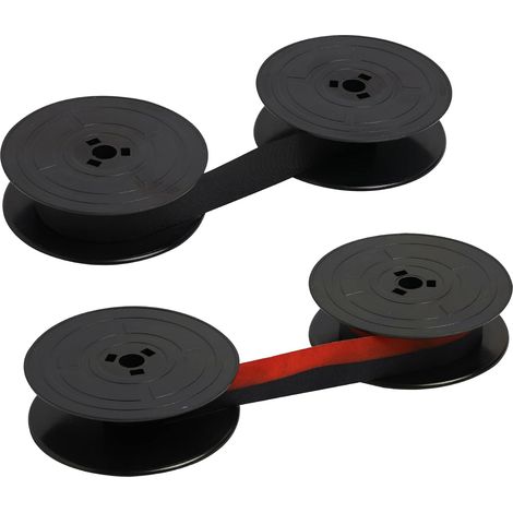 2 Pièces GR4 Ruban pour Machine à Écrire, Ruban en Nylon Noir et Rouge, Ruban De Machine À Écrire,Compatible Universellement avec la Plupart des Modèles de Machines à Écrire Anciennes (Noir et Rouge) (1/5)