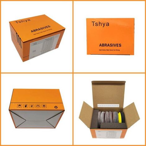 Lot 100 Disques Abrasifs 75mm pour Perceuse, Papier Ponçage Auto-agrippant P80-3000 avec Plateau 6,35mm et Éponge Cuneary (1/5)