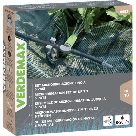 Set Microirrigazione Verdemax Fino a 4 Vasi Sistema Automatizzato in PP POM e PE