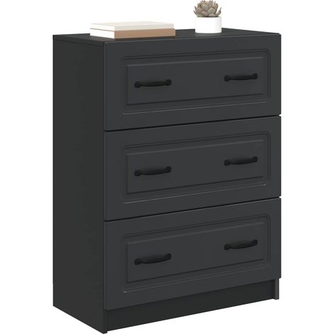 Maison Exclusive - Armoire à tiroirs Noir 66 x 34,5 x 87 cm Bois d'ingénierie