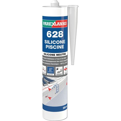 Mastic silicone piscine - 628 Silicone Piscine - Blanc - 300ml (1/5)