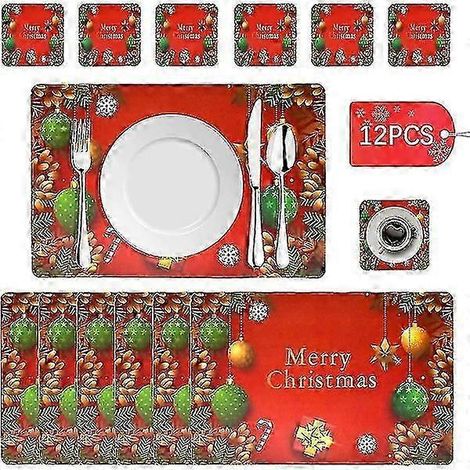 Sets de table de Noël lavables, Sets de table de Noël, Résistants à la chaleur, Sets de table de Noël, Sets de table, Noël (1/5)