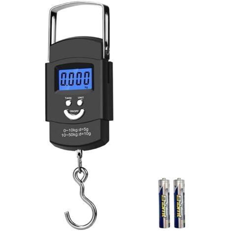 Pèse Bagage Electronique à crochet,Max 50kg/110lb Portable Balance Numérique,avec écran LCD et fonction de tare à un bouton,adapté aux achats, à l'express postal,pêche,aux bagages,etc. (1/5)