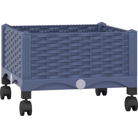 Garden Planter with Wheels Blue Grey 40 x 40 x 33 cm PP vidaXL (1/5)