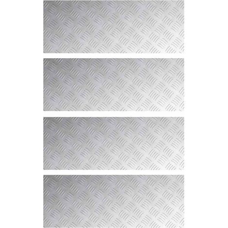 Maison Exclusive - Stufenmatten 4 stk. 80 x 30 cm Silber Aluminiu (1/5)