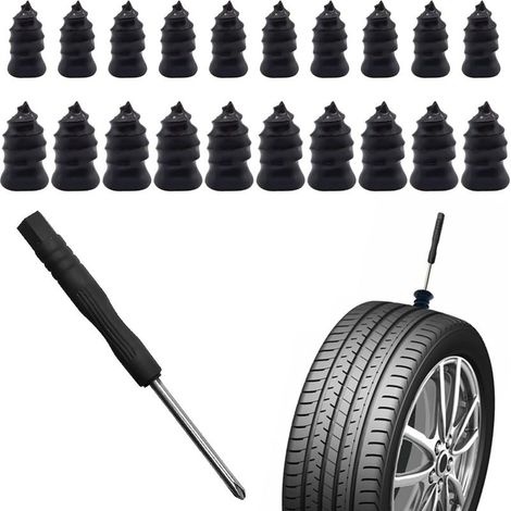 21 Pcs Tubeless Tire Puncture Repair Kit reparation tire voiturewith Mushroom With screwdriver,kit anti crevaison car Plug for Tyre Punctures and Flats on Cars,Motorcycles,Trucks Tractors (1/5)