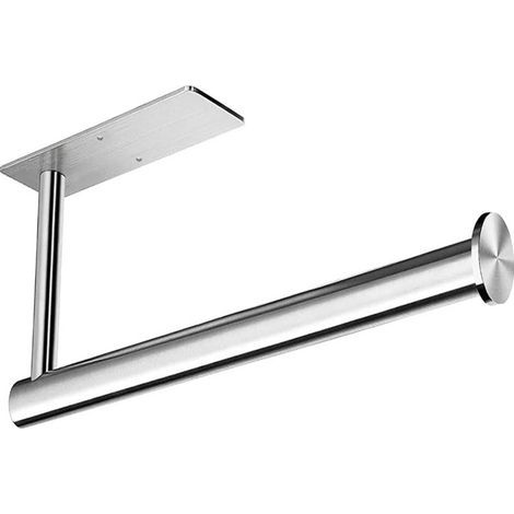 Porte-rouleaux de papier essuie-tout suspendu en acier inoxydable 304, peu encombrant, décoratif et pratique, étanche, pour la maison. Base carrée allongée argentée.