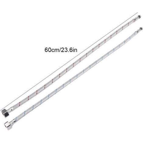 Tuyau d'alimentation en eau - TIP - Acier inoxydable 304 - 60 cm - EU G3/8 - Flexible chaud/froid (1/4)