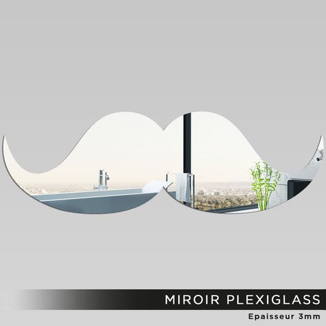 Miroir Plexiglass - Moustache - 3x10 cm (1/2)