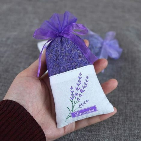 15 Pcs Sachet De Lavande Vide Violet Sachet Parfumé Pochette Vide Fleur Imprimé Lavande Sac 7X 15cm [230] (1/4)