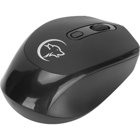 Souris sans fil portable 2,4 GHz, 4 boutons, design ergonomique, plug and play, noire