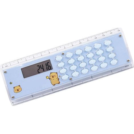 Règle multifonctionnelle avec calculatrice, motif dessin animé (1/4)