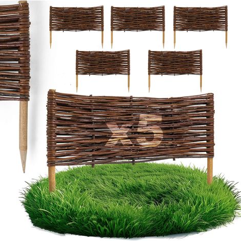 Lot de 5 Bordures Osier Bogateco Saule Naturel 60x20 cm (1/5)