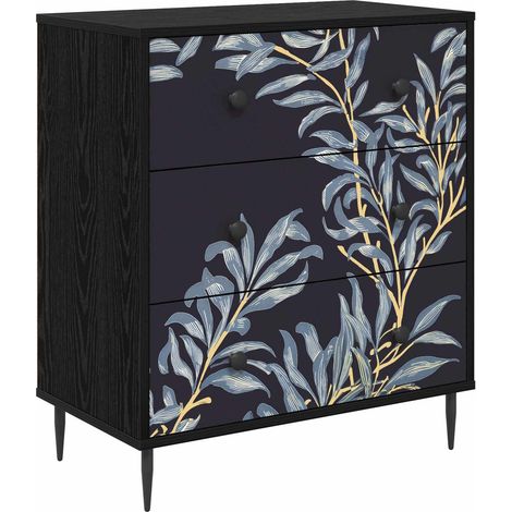 Cassettiera DOKKUM Stampa blu di felce 66 x 36,5 x 76 cm vidaXL (1/5)