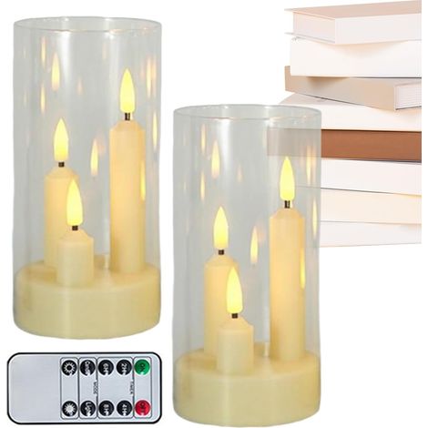 Bougies Fonctionnant Sur Piles,Éclairage d'Ambiance à Piles pour Lumières Pilier Bougies LED Scintillantes Lumières Décoratives - Pour Bureau Étagère Manteau De Cheminée Chambre Salon Espace De Trav (1/5)