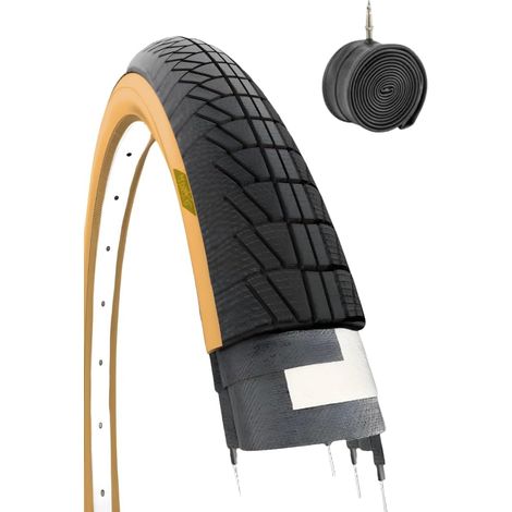1 Copertone 20 x 1.75 (47-406) + Camera d'Aria per Graziella Bicicletta Bici City Bike Nero Para