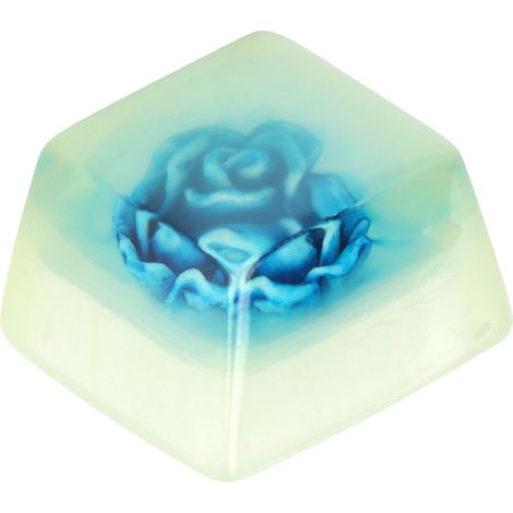 Touches en résine faites à la main, résistantes à la corrosion, accessoires universels pour clavier mécanique (Rose blanche) (1/5)