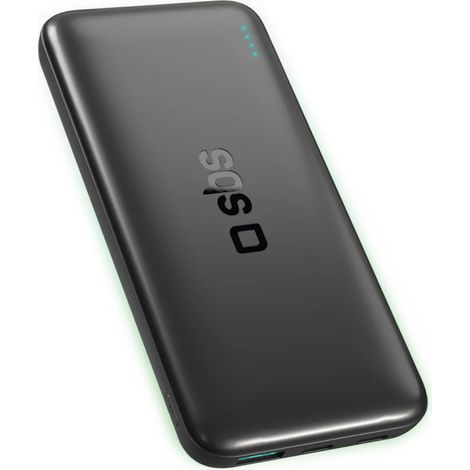Batería externa de 10000 mAh y 10 W con puertos USB-A y USB-C Infinity LiFePo4 - negra (1/4)