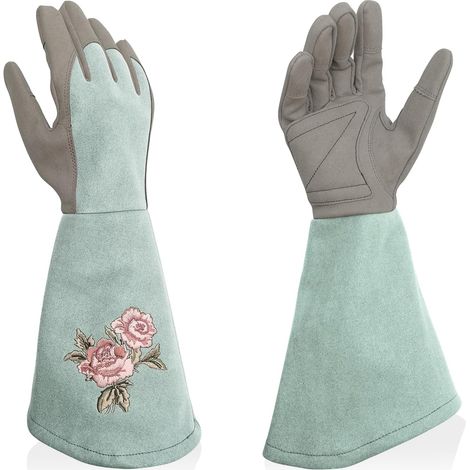 Gants de jardinage pour enfants, Gants pour roses pour enfants de 3 à 8 ans, gants d'arbustes en cuir synthétique avec protection complète contre les épines, gants de travail longs pour le (1/5)
