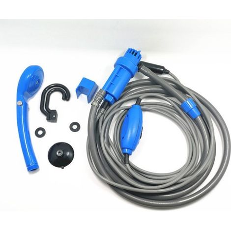 Tragbare Campingdusche mit Pumpe (36 W), Duschkopf, Wassertank, 2 m Schlauch, Netzteil und 12 V Autostecker. für Camping, Wandern, Garten, Strand (1/5)