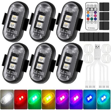 Set mit 6 kabellosen LED-Autoleuchten mit Fernbedienung, 8-farbige kabellose LED-Blinker für Autos M[CO] (1/5)