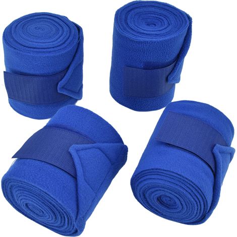 Kit de 4 attaches pour pattes de cheval (cercle et boucle) en polyester doux, bleu (1/5)