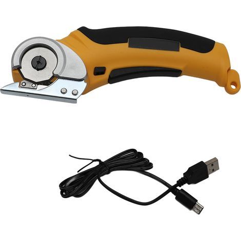 Ciseaux électriques portatifs, coupe sans fil alimenté par batterie, pour tissu, cuir, carton, plastique, jaune (1/2)