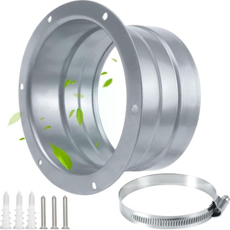 Bride de Raccordement Bride en Métal Bride de Fixation Murale Ø100 mm Bride de Connecteur de Conduit Bride de Tuyau d'Aération avec des Pinces et des Vis pour Tuyau de Ventilation (1/5)