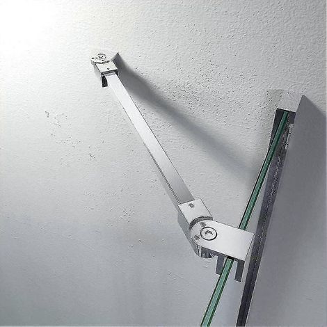 Barre de support murale pour porte de douche sans cadre en acier inoxydable 40 cm, compatible avec verre de 6, 8 et 10 mm d'épaisseur (A175) - En stock (1/5)