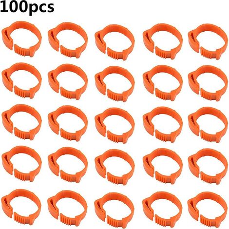 100PCS Bague Bague Oiseau Anneaux pour Pied Bague pour Poule,001-100 Bandes de Jambes Oiseau Numérotées,Anneau de Jambe réglable Poule pour Identification Oiseaux Poulet Canard Volaille (Orange,intéri (1/5)