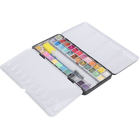 Pearly Lustre Watercolor Paint Portable Bright Color Watercolor Pigment Set with Box36 Colors (1/5)