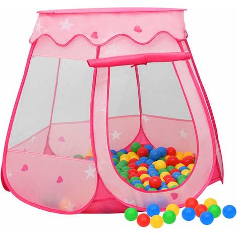 93673 vidaXL Tente de jeu pour enfants Rose 102x102x82 cm (1/5)