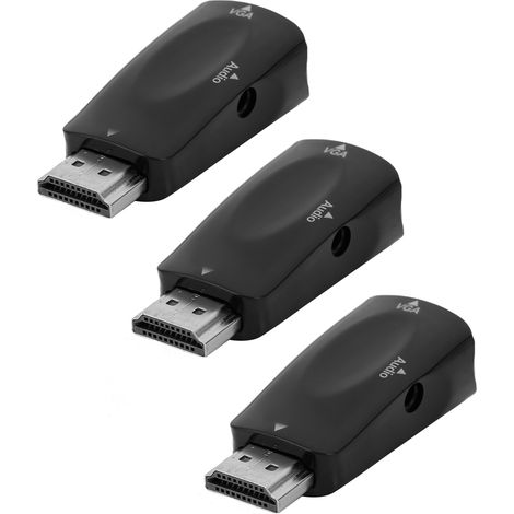 3 convertisseurs HDMI mâle vers VGA femelle 1080p avec câble de sortie audio (1/5)