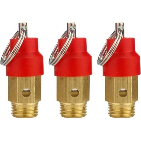 Soupape De Securite - G1/8 - Pour Compresseur A Air - Laiton - 3 Pieces