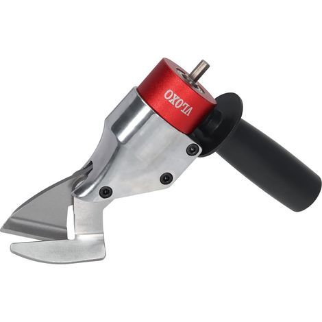 Fixation de forage de coupe de tôle Compatible avec plusieurs modèles de forage électrique, coupe de métaux lourds pour couper le fer et l'aluminium Fixation de cisaillement de forage avec poignée (1/5)