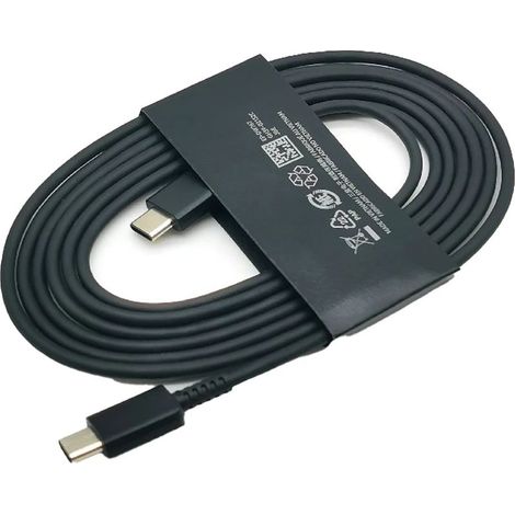Samsung 25W Ultra-Schnellladegerät mit 1,8 m USB-C-Kabel für Galaxy S20, S21, S22, S23, S24, Ultra, Z, Flip, Fold, 6, 5, 4, 3 und 2 (Schwarz) – Nur Kabel (1/5)