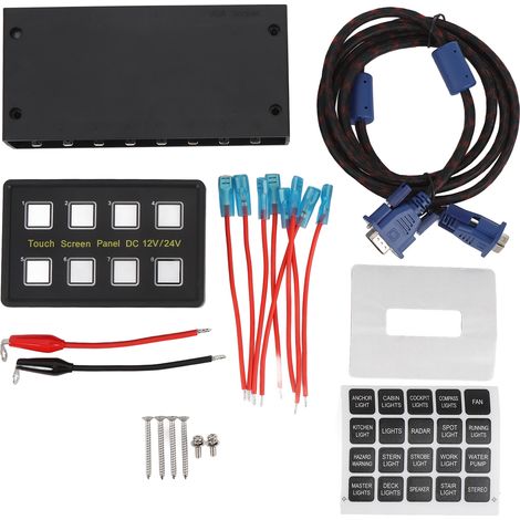 Panneau de commutation à 8 gangs, DC12V à 24V, IP68, résistant à l'eau, haute stabilité, boîtier de commande tactile LED pour voiture, camion, caravane, camping-car