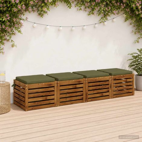 vidaXL 4-Piece Seat Cushions SOEST 4 pcs 100% Polyester Olive Green (1/5)